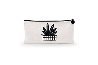 Bonamaison Digitally Printed Canvas Pencil Pouch with Zipper, Zipper Pencil Case for School, Canvas Pen Bag for Kids, Boys, Girls, 100% Cotton, Unisex, 1 Piece, 21x12 cm