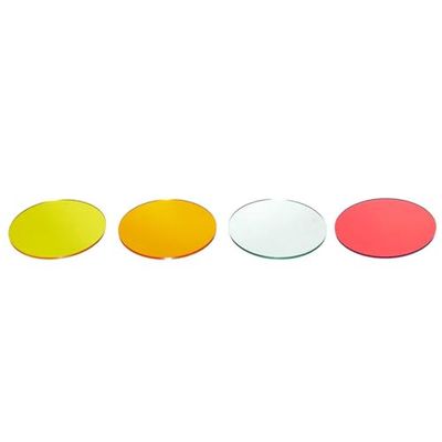 HOME DECO FACTORY, KA0494, Kolorowe akrylowe podkładki, wytrzymałe i praktyczne, idealne do aperitifów i posiłków, średnica 10 cm, kolory zielony, żółty, czerwony, niebieski