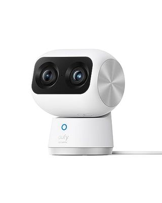 eufy Security Indoor Cam S350 Dual Camera's 4K UHD Indoor Beveiligingscamera met 8× Zoom en 360° PTZ, ideaal voor babyfoon, huisdiercamera, hondencamera/thuisbeveiliging, AI voor mensen/huisdieren,