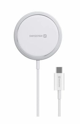 Swissten Magstick USB-C-kabel, magnetische draadloze oplader, compatibel met MagSafe, ondersteunt snel opladen tot 15 W, lengte 1,5 m