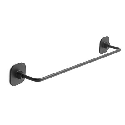 GEDY | Teide Bathroom Towel Holder in Stainless Steel and Cromall, Black Finish, Dimensions 5,3 x 45,5 x 6,5 cm and Weight 0,3 kg