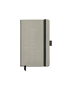 MIQUELRIUS – 2021 Minimal Annual Diary – Spanish, Week View, Size 90 x 140 mm, Paper 70 g, Semi-Leather Cover, Grey