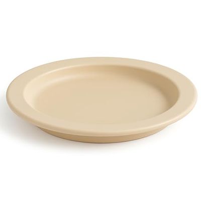 HOMECRAFT Plate with Inner Edge – Durable, Foldable Travel Plate for Spill Control – Adaptive Eating Aid for Kids, Adults, Elderly & Disabled – 23cm Diameter, Cream Colour