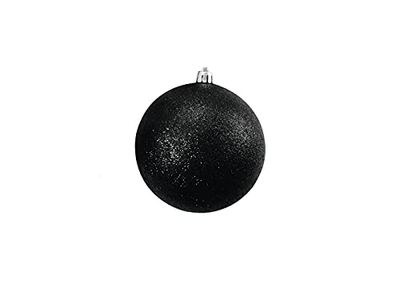 Europalms Decoball svart glitter, 10 cm