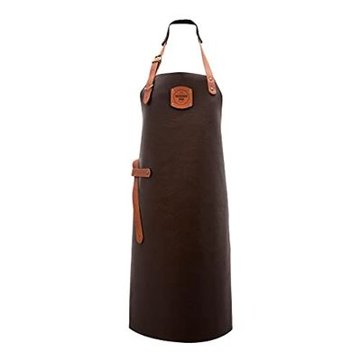 Rockingham Forge Handmade Italian Leather Apron with Adjustable Straps – 100% Real Cow & Buffalo Leather for Barbecues/Chefs Kitchens