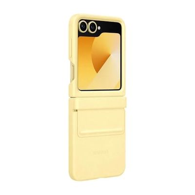 Samsung Kindsuit Étui de Protection EF-VF741 pour Galaxy Z Flip6, en Cuir végétalien, résistant aux Rayures, Jaune
