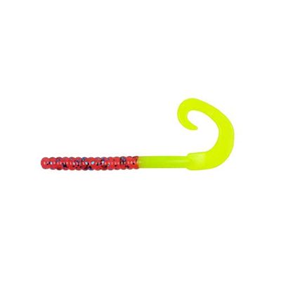 Berkley PowerBait® Power Worm Appât de pêche, Prune/Chartreuse, 18 cm, saveur irrésistible, Profil de ver à Queue bouclée Classique, idéal pour la pêche au Printemps, en été et en Automne