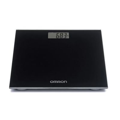 OMRON HN289 Digital Bathroom Scale with Large LCD Display and Non-Slip feet, Extra Thin Body Scale - Black