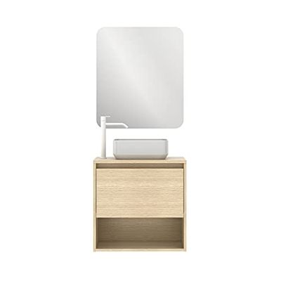 Amizuva Niwa Top Mueble de baño, Madera, 60 cm, 3 Unidades