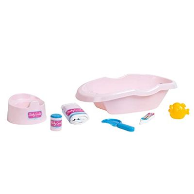 Theo Klein 1647 Set de bañera de la Princesa Coralie, Para muñecas de hasta 35 cm, Numerosos accesorios de baño y cuidado, Medidas 41 cm x 11 cm x 23.5 cm, Juguete para niños a partir de 3 años