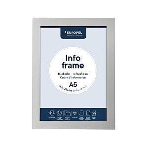 EUROPEL Self-adhesive magnetic info frame from PVC, A5 silver, set 2 pcs, removalbe adhesive, double sided, portrait or landscape, overall dimensions 238x176mm