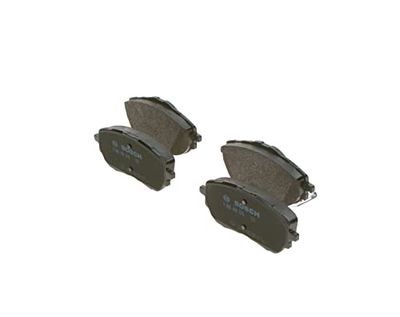 Bosch BP1671 - Almofadas de travão para carro eixo dianteiro - qualidade Bosch - redução de ruído e pó - certificação ECE-R90 - sem cobre - 1 conjunto de 4 pastilhas - com acessórios