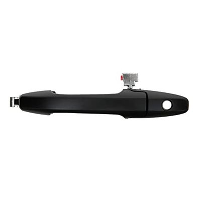 TRQ Front Left Exterior Door Handle Black Drivers Side Compatible with 2006-2011 Honda Civic