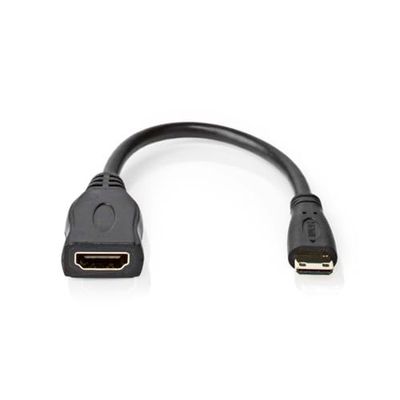 NEDIS Cavo HDMI ad alta velocità con Ethernet, connettore HDMI™ Mini maschio | 4K@30Hz | 10.2 Gbps | 0.20 m | rotondo | PVC | nero | scatola
