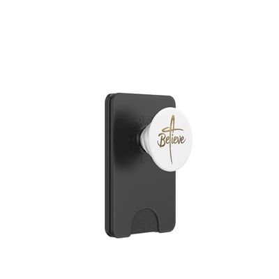 Grafica moderna vintage cristiana croce religiosa credere PopSockets PopWallet per MagSafe