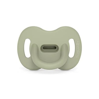 Suavinex, Siliconen fopspeen voor baby's van 0 tot 6 maanden, fopspeen met fysiologische speen super zacht en flexibel, ideaal om te slapen, kleur essence, groen