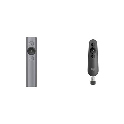Logitech Spotlight Presenter, Puntatore Laser per Presentazioni Wireless, 2,4 GHz e Bluetooth & R500s Telecomando per Presentazioni Laser di Classe 1 USB e Bluetooth