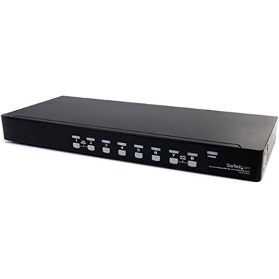 StarTech.com Switch Kvm VGA USB a 8 Porte Montabile Su Rack con Audio, Cavi Audio Inclusi