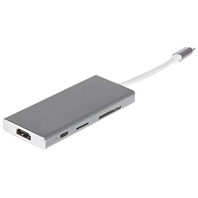 Nikkai Adattatore USB-C a Multi Port 3x USB-A 3.0, HDMI, USB-C PD, SD e microSD Card Reader