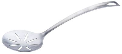 Fackelmann Cuchara de acero inoxidable, ideal para albóndigas, verduras y spätzle, con gancho para colgar, apto para lavavajillas