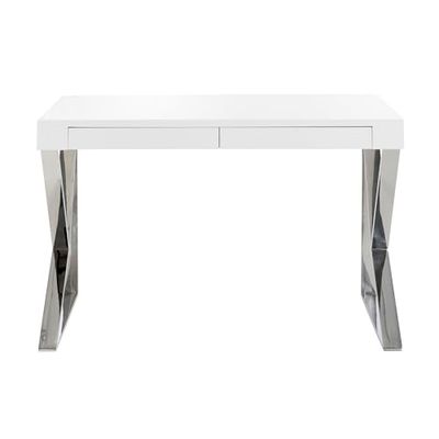 Mesa comedor con tapa extensible de forma ovalada barril en porcelánico blanco. Base de acero pintado en epoxi color negro mate.