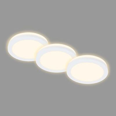 BRILONER - Set med 3 infällda taklampor, LED-belysning, infälld badrumsstrålkastare, infälld badrumsstrålkastare IP44, vit, 84x36,5 mm (DxH)