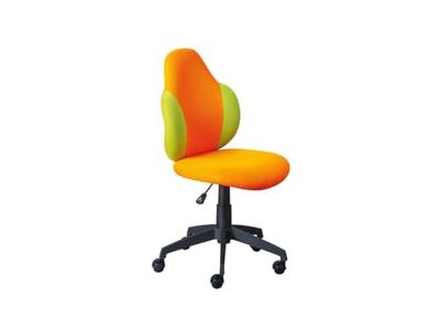 Inter Link skrivbordsstol, kontorsstol för barn, snurrstol för barn, nätöverdrag i färgkombinationen orange och grönt