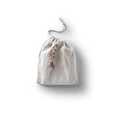 Bonamaison Printed Cotton Produce Bag with Drawstring, Reusable Grocery Bag, Biodegradable Eco-Friendly Bags, Travel Pouch, Sachet Bags, Shopping Bag, Eco Friendly, Foldable, Size: 12x15 Cm