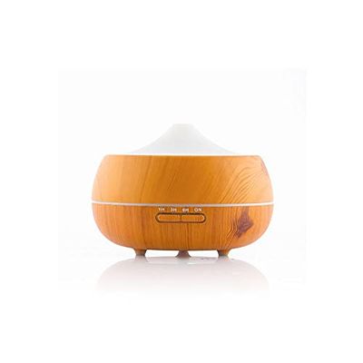 InnovaGoods® Luchtbevochtiger met multicolor LED houtnerf effect, bevochtigt en aromatiseert de lucht, compact en elegant ontwerp, ideaal voor thuis.