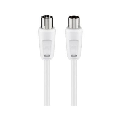 Goobay 11510 antennekabel 1,5 m/coaxstekker naar coaxbus/SAT-kabel coaxkabel satellietkabel 70 dB / 2-voudig afgeschermd/tv-kabel HDTV/wit/televisiekabel 1,5 m