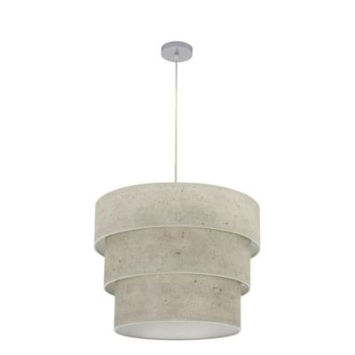VoltShine Suspension - Lampe triple de 3 douilles E27, finition en chrome et ciment gris, dimensions 50 x 50 cm