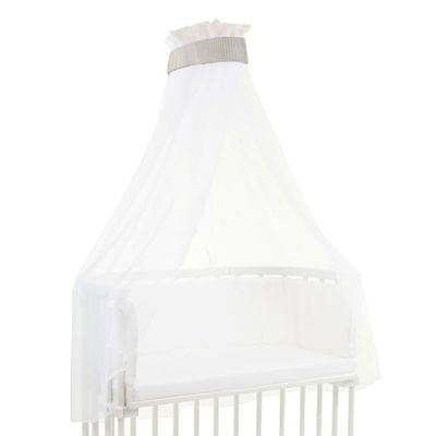 babybay Piqué de gofres con Cinta para Todos los Modelos de hasta 96 cm de Longitud, Color Blanco y Gris