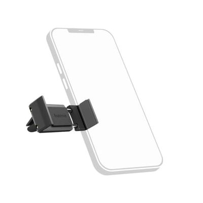 Hama Flipper telefoonhouder voor de auto, (bevestiging op ventilatierooster, 360 graden draaibaar, voor smartphone van 6 tot 8 cm, compact) zwart