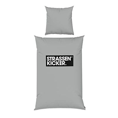 STRASSENKICKER Sängkläder tillverkat i grönt, örngott 80 x 80 cm, påslakan 155 x 220 cm, med enkel dragkedja, 100% bomull/förstärkning, med officiell etikett