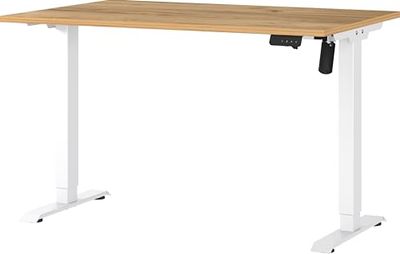 Germania Bureau 8022-242, en Chêne de Navarra/Blanc, réglable en Hauteur électroniquement, 120 x 119 x 80 cm (LxHxP)