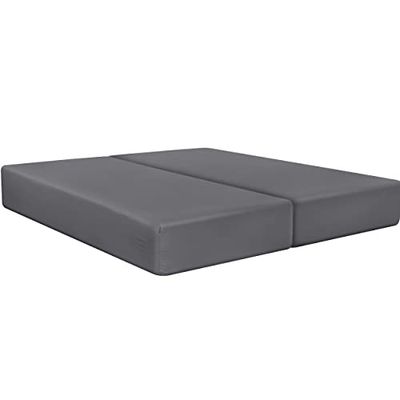 Utopia Bedding Split Kingsize hoeslaken - onderlaken - diepe zak - zachte microvezel -krimp- en vervagingsbestendig, gemakkelijk te onderhouden - Alleen 2 hoeslakens (grijs) (UB2434)