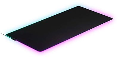 SteelSeries QcK Prism 3XL - Alfombrilla de ratón para juegos - Iluminación RGB de 2 zonas - Iluminación de eventos en tiempo real - Optimizada para sensores de juego - Tamaño 3XL (1220mmx590mmx2mm)