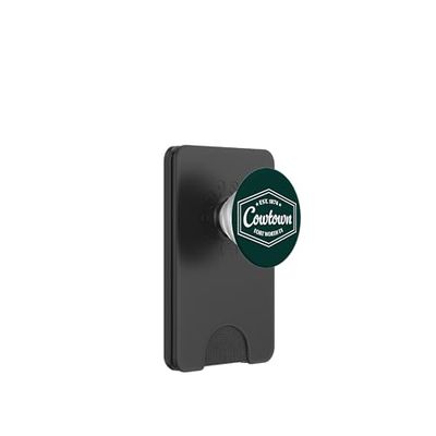 COWTOWN Fort Worth TX Emblema Design Est. Establecido en 1874 PopSockets PopWallet para MagSafe