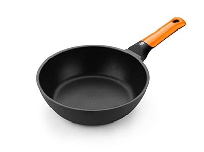 BRA Efficient Orange Padella Fonda 20 cm con Antiaderente Platinum Plus, Adatta a Tutti i Piani Cottura Compresa l'induzione, Senza PFOA, Alluminio pressofuso
