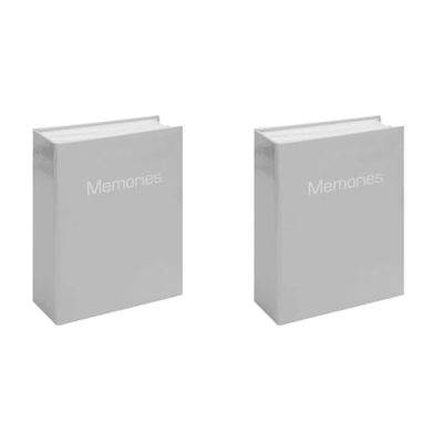 Widdop & Co Photo Album 80 4x6 Portrait Pictures - Grey Memories Slip in Photos, Grey,Silver, 17cm x 13cm x 5cm (Pack of 2)