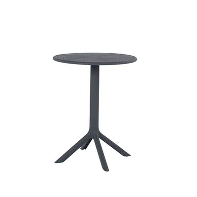 Norbe | Tavolo tondo da giardino | Tavolino rotondo da Esterno | Tavolo in Plastica da Balcone | 60 cm Diam