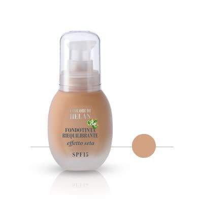 Helan I Colori - Hydrating Bio Rebalancing Foundation with Spf 15 & Hyaluronic Acid, Lightweight for a Natural Bright Finish, Long Lasting Makeup for Oily & Mixed Skin - Made in Italy, Sesamo, 30 ml