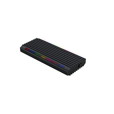 M.2 NGFF/NVMe externe harde schijf behuizing, USB 3.1 Gen 2 type C connectiviteit, RGB-verlichting, ondersteuning voor meerdere besturingssystemen, draagbaar en robuust ontwerp, ideaal voor overdracht