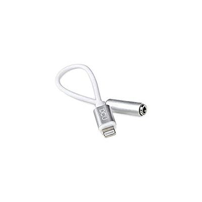 DCU TECNOLOGIC | Adaptador Lightning - Aux/Audio Jack | Conexión para móvil/Tablet/PC | Adaptador Auriculares | Conexión Lightning - Audio/AUX Jack | Blanco