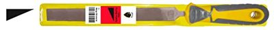 Erizo LFBPPUF6 6" Fine Point Flat Mechanical File with Bi-Material Handle and Plastic Sleeve