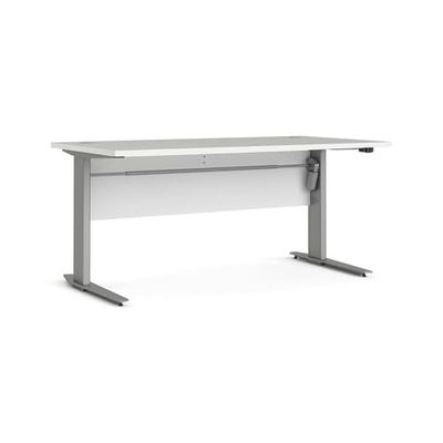 Dmora - Naelle Desk, Multipurpose Writing Desk, Office Table for PC Holder, Worktop, 150 x 80 H 119 cm, White and Grey