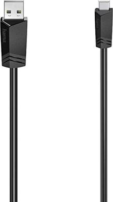 Hama USB 2.0 A - mini-USB B-kabel (oplaadkabel, 480 Mbit/s, 0,75 m, USB type A, computer) zwart