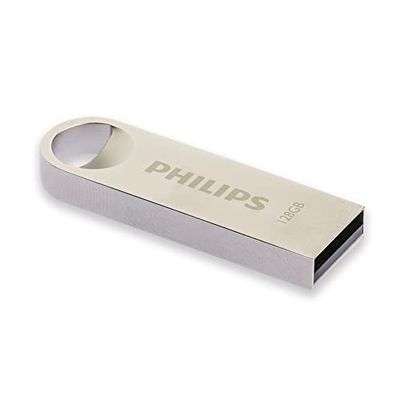 Philips Moon Édition High Speed clé USB 2.0 128 Go pour PC, Ordinateur Portable, Stockage de données informatiques, Vitesse de Lecture jusqu'à 20 Mo/s, Aluminium, Porte-clé