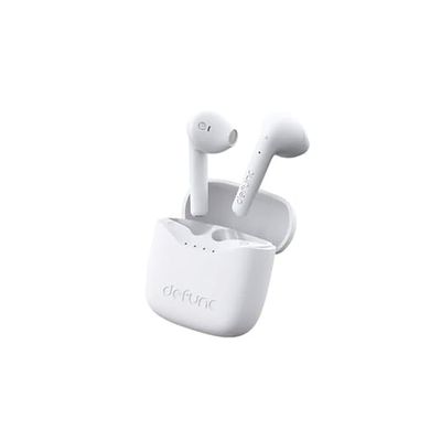Defunc True Lite Bianco - Auricolare Stereo Senza Fili Bluetooth 5.3 Hi-FI, Controllo A Sfioramento, Microfono Incorporato, 20 Ore Di Riproduzione, Ricarica USB-C, Per Telefoni iOS e Android