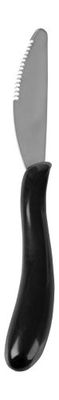 Homecraft Caring Cutlery, Black Handle Knife (Eligible for VAT Relief in the UK) Ergonomic Stainless Steel Eating Utensil, Silverware for Weak Grip, Restricted Movement, Elderly, Disabled, Handicapped